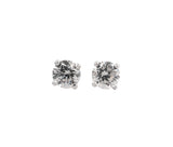 14K White Gold  0.95 CTW Round Brilliant F I1 D I1 GIA Diamond Studs