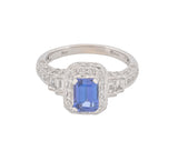 18K White Gold Tanzanite & Diamond Cocktail Ring