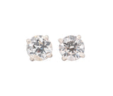 Round Brilliant 2.17 CTW K I2 M I1 GIA Diamond Studs 14K White Gold