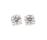 Round Brilliant 2.17 CTW K I2 M I1 GIA Diamond Studs 14K White Gold