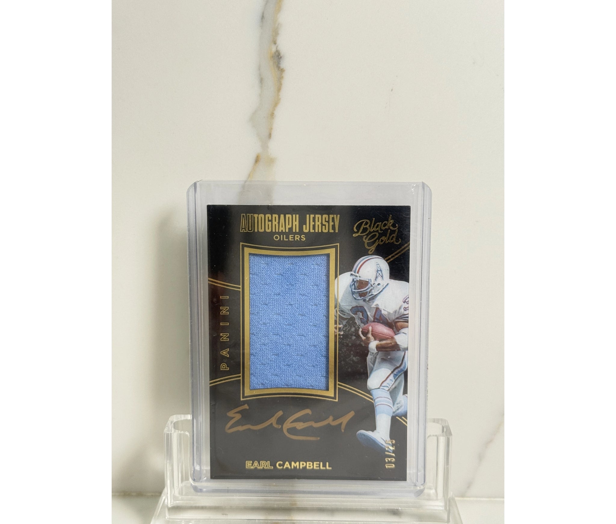 2016 Panini Black Gold Autograph Jersey Earl Campbell 03/25