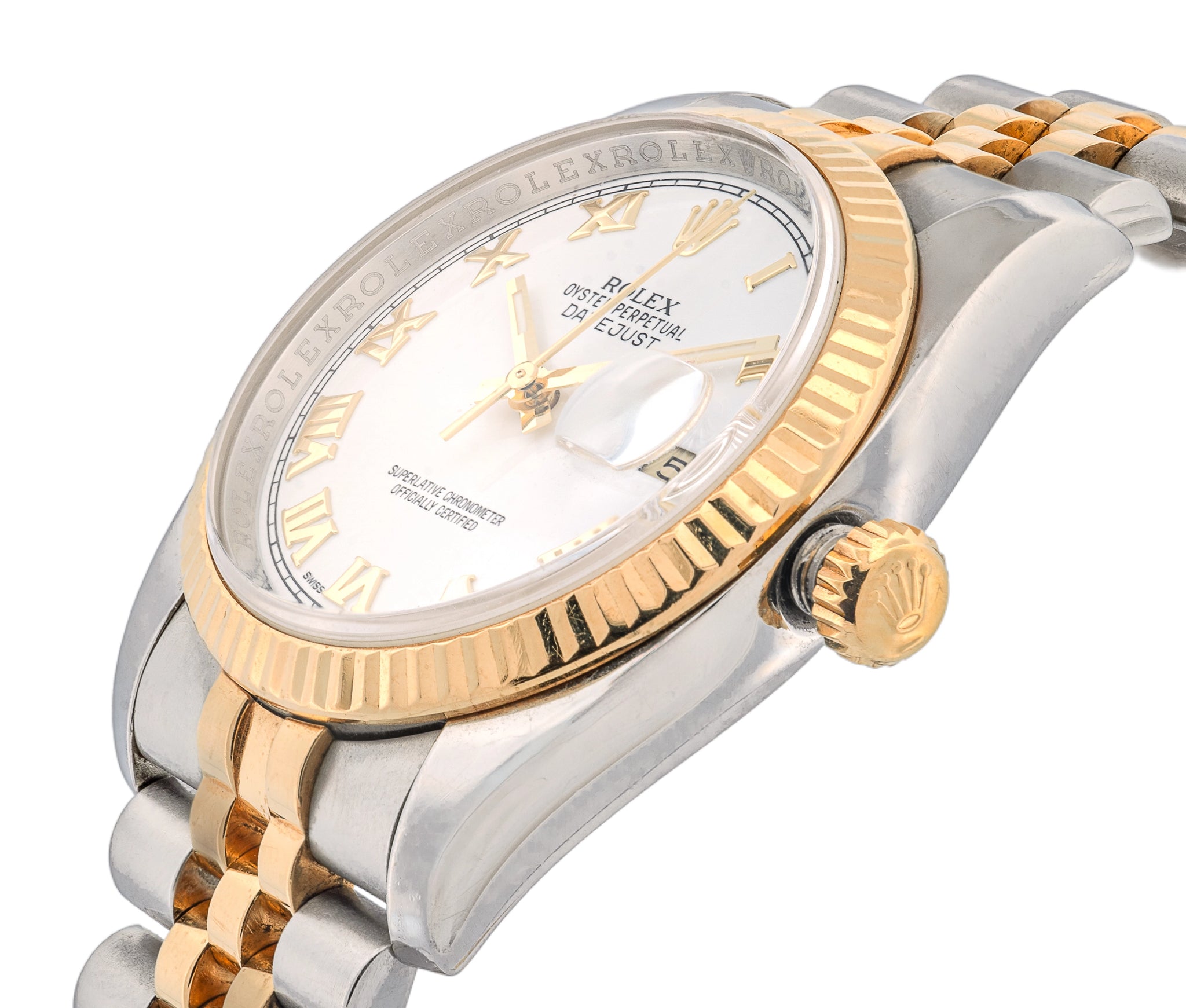 Rolex Two-Tone Datejust White Roman Dial 36mm