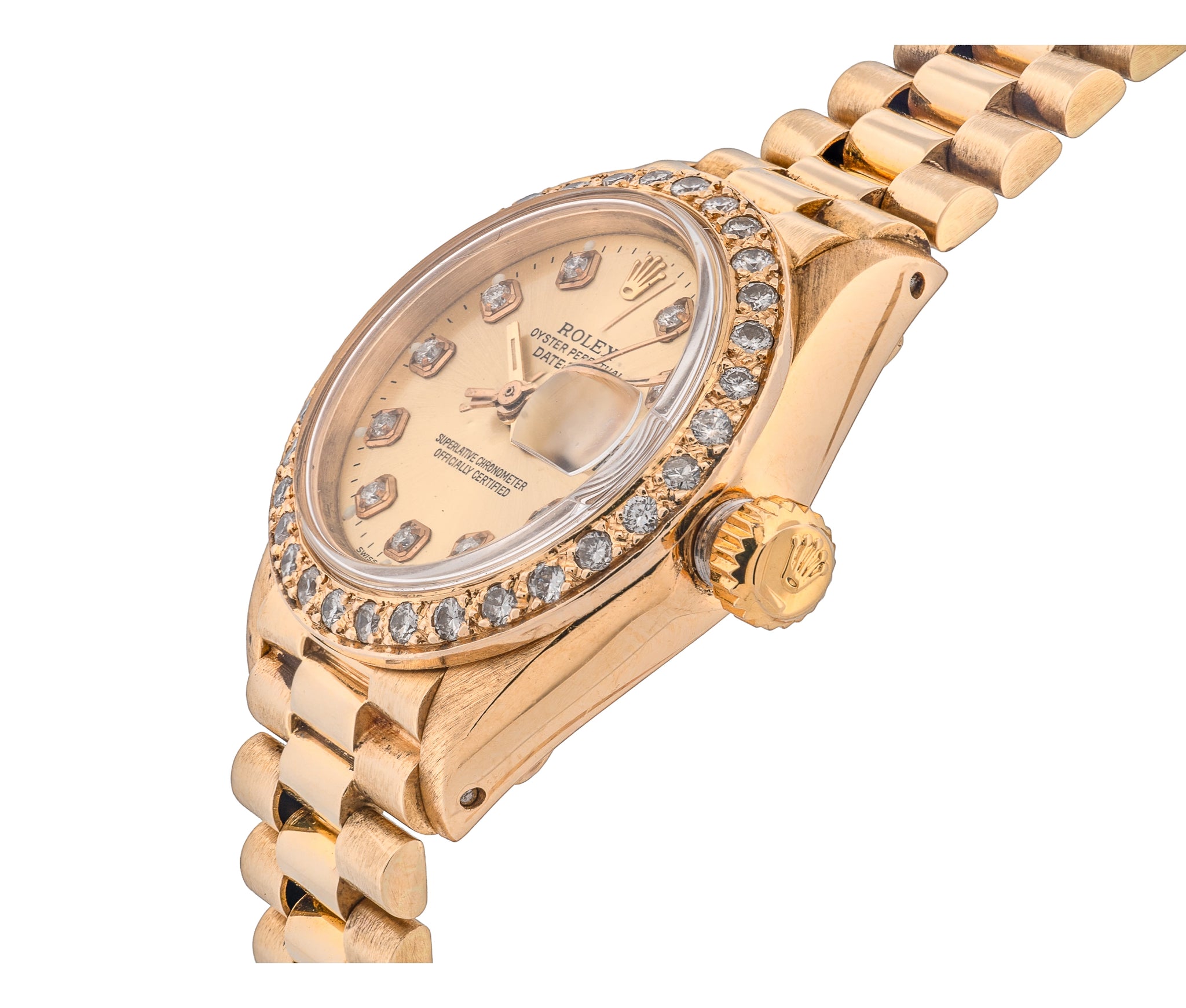Rolex 18K Yellow Gold Datejust 26 mm Diamond Bezel