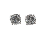 Round Brilliant 1.60 CTW F SI1 F SI2 GIA Diamond Studs 14K White Gold