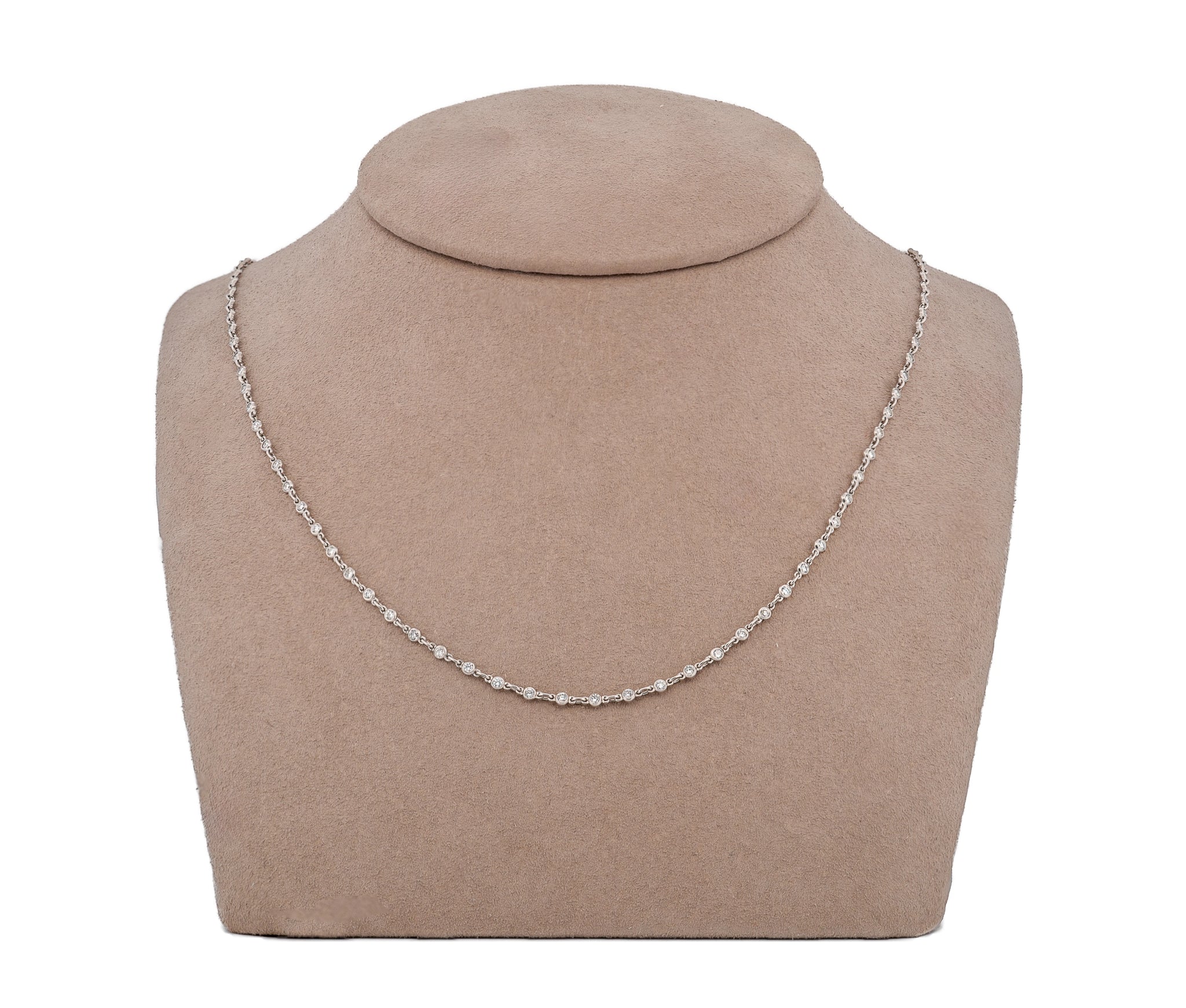 Platinum 2.4cttw. Diamonds By The Yard Necklace