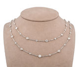 Platinum 8.89cttw. Diamonds By The Yard Necklace