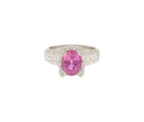 Jye's Platinum 3.26ct Natural Pink Sapphire & 0.91 CTW Diamond Pave Ring