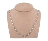 Platinum Diamonds By The Yard Necklace ( 8.76Ct Round Diamond & Square Sapphire)