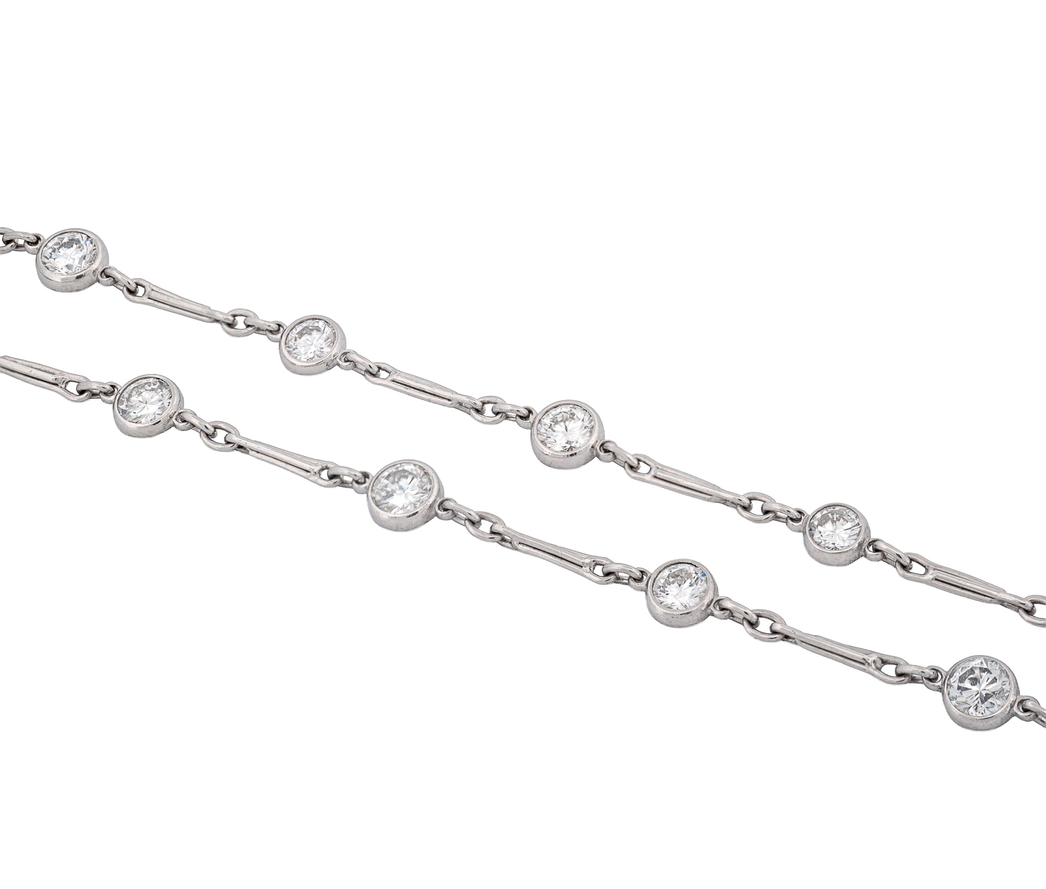 Platinum Diamonds By The Yard Necklace (8.62 CTW Round Brilliant Diamonds)