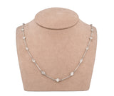 Platinum Diamonds By The Yard Necklace (9.01 CTW  Marquise and Princess Cut)