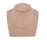 Platinum 1.28 CTW Round Diamond and Pink Sapphire Diamonds By The Yard Necklace