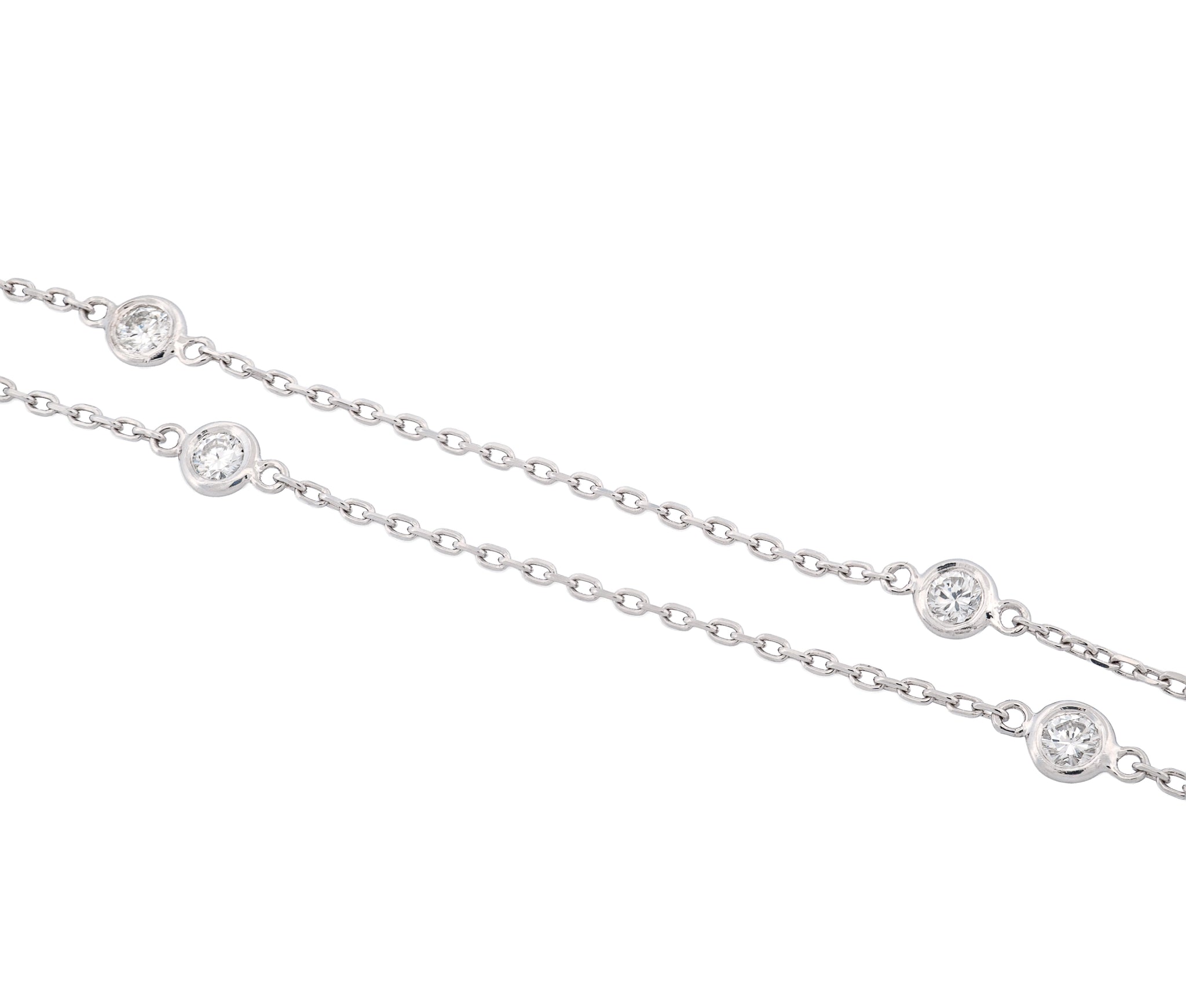 14K White Gold 1.15 CTW Diamonds By The Yard Necklace