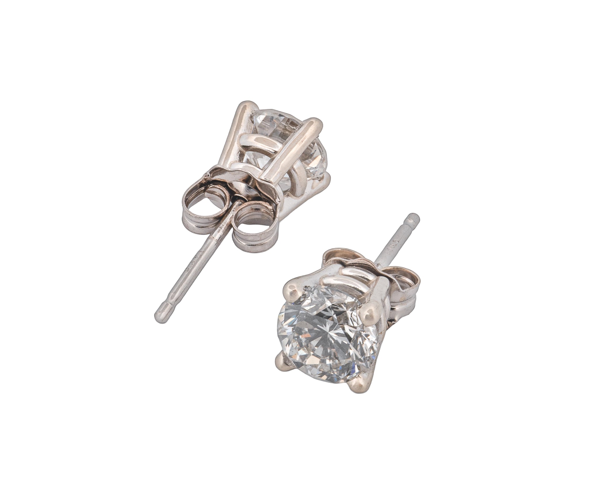14K 1.30 CTW F SI2 G SI2 GIA Diamond Studs