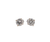 14K White Gold Diamond Studs (Round Brilliant 0.89 CTW I I2 J I1 GIA)