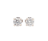 14K White Gold Diamond Studs (Round Brilliant 1.45 CTW K SI1 H I1 GIA)