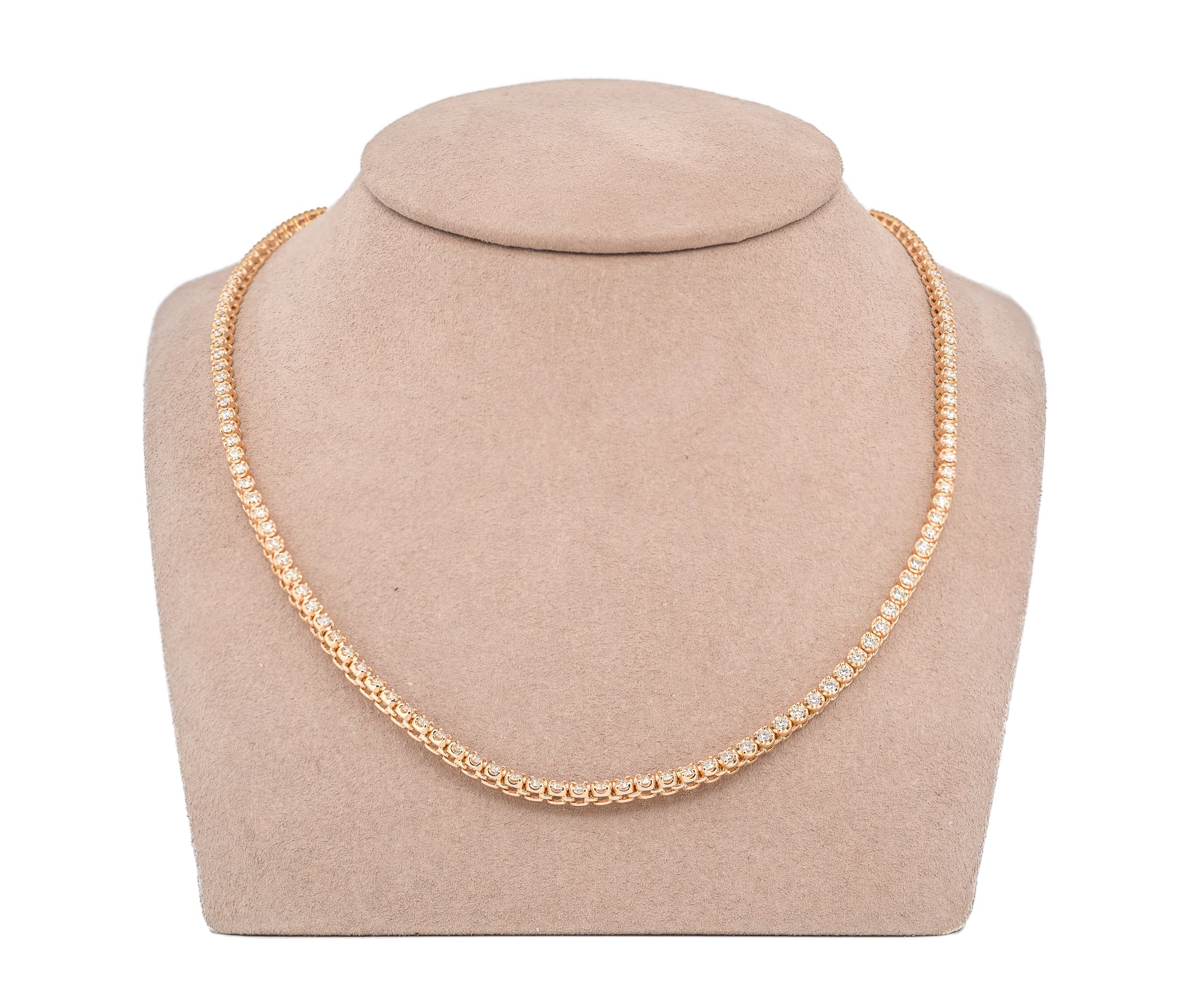 14K Yellow Gold Diamond Tennis Necklace (4.65 CTW)