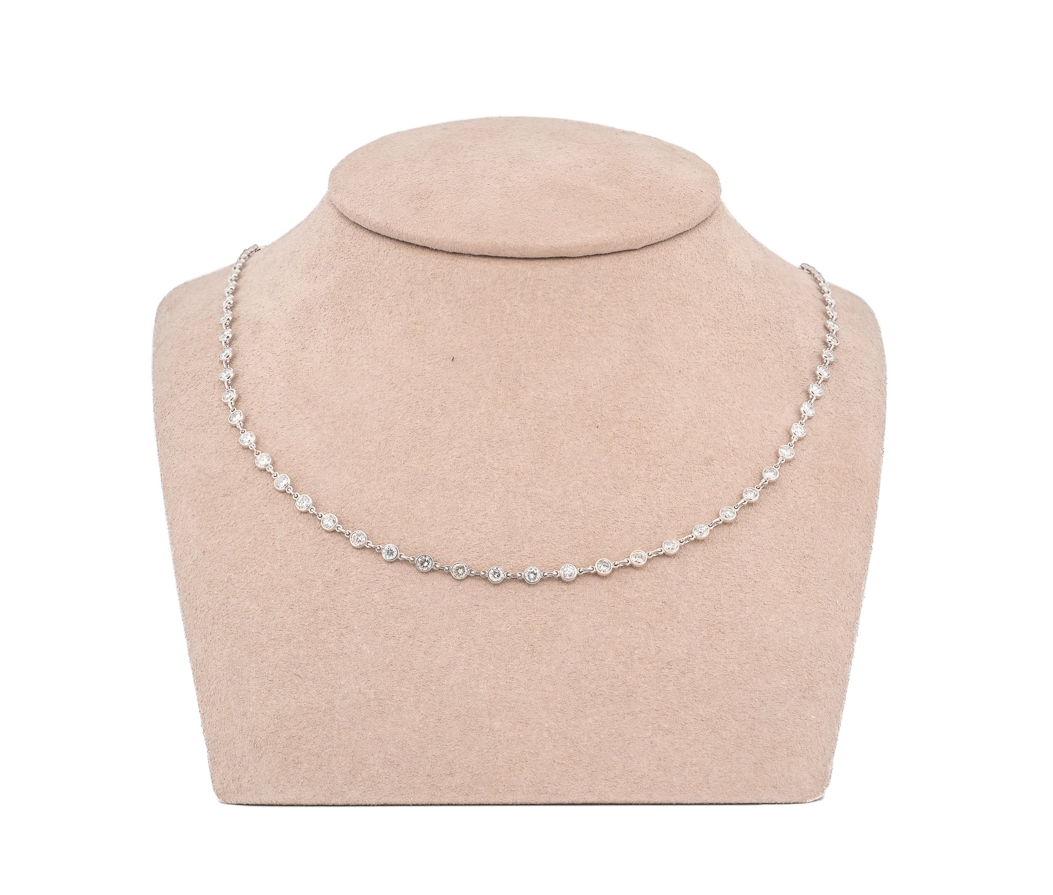 Platinum Diamonds By The Yard Necklace (5.25 CTW)