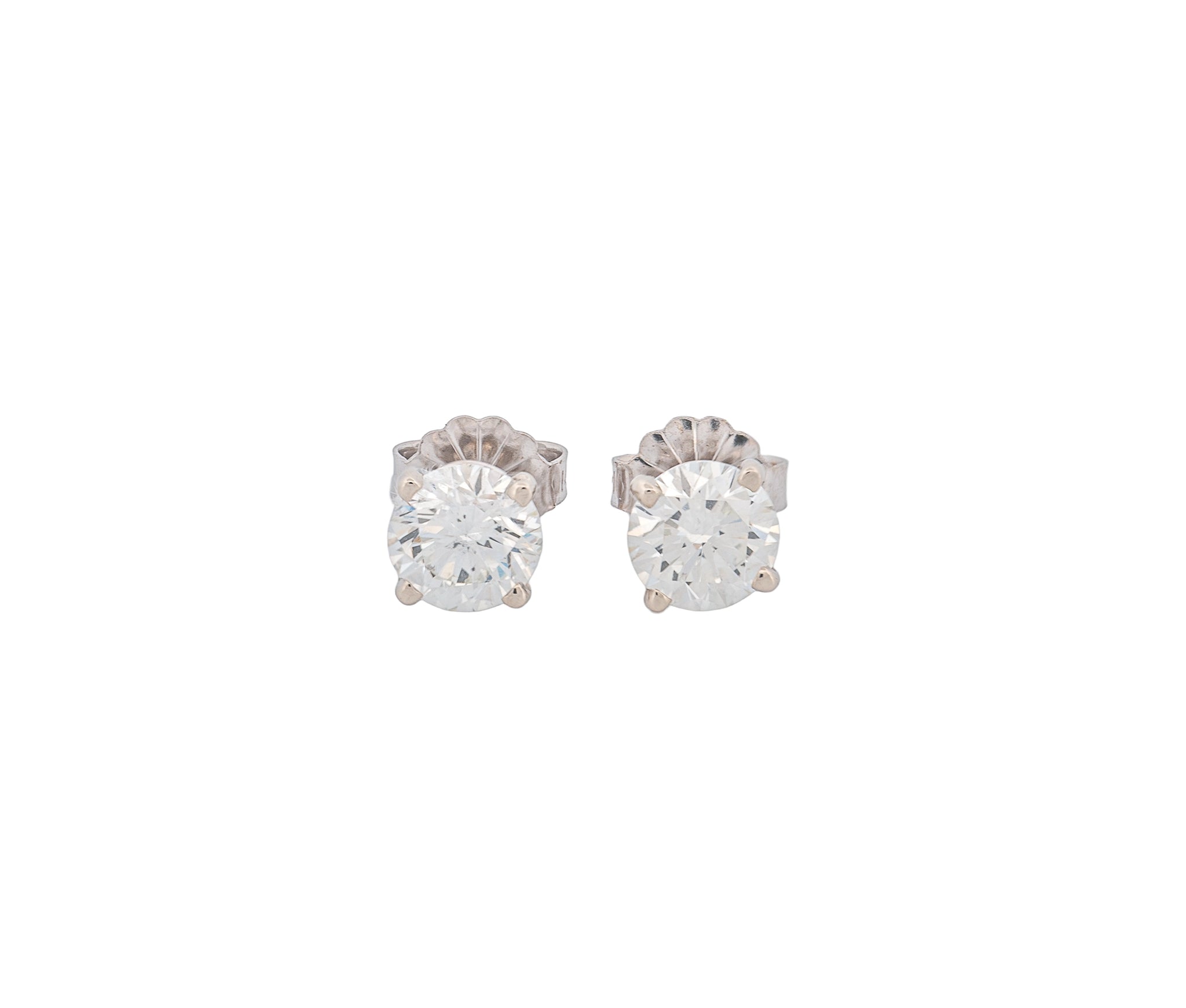 Round Brilliant 1.22 CTW H SI2 H SI2 GIA Diamond Studs