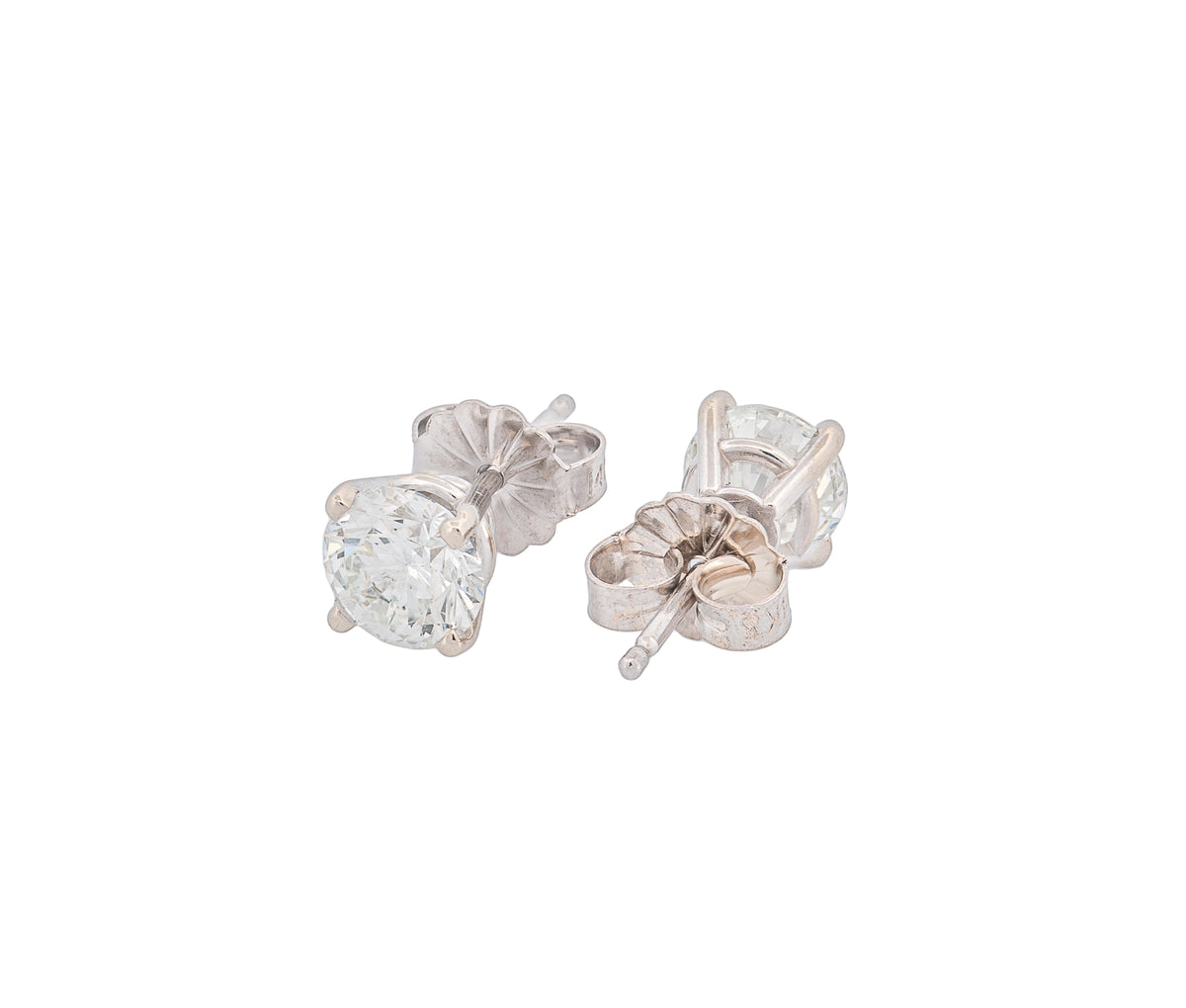 Round Brilliant 1.22 CTW H SI2 H SI2 GIA Diamond Studs