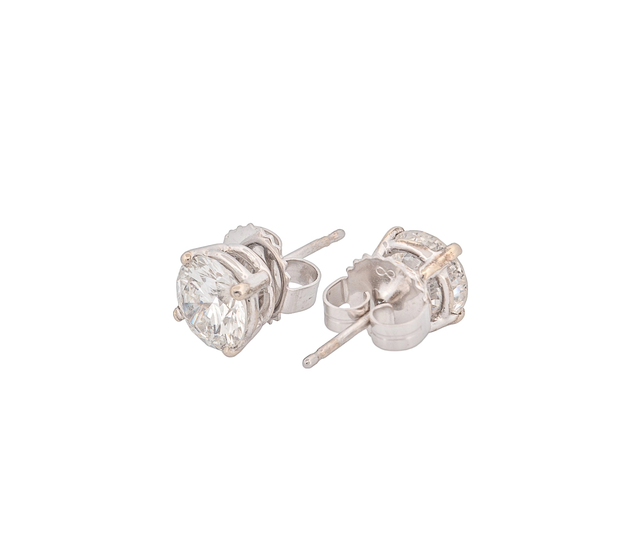 Round Brilliant 2 CTW G I2 H I1 GIA Diamond Studs