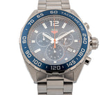 Tag Heuer Formula 1 Chronograph CAZ1014 Men's 43mm Blue Dial Stainless Steel Quartz Watch