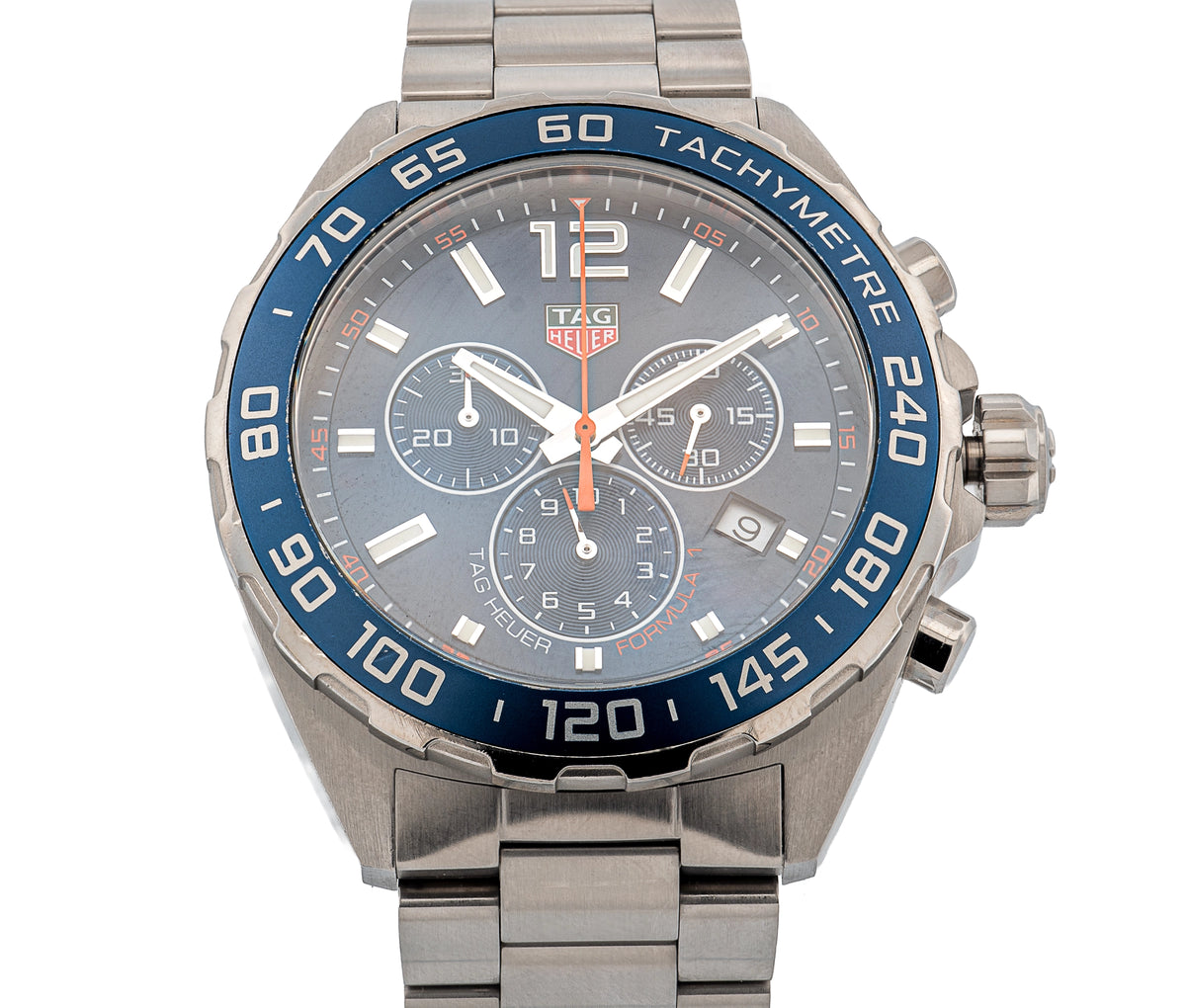 Tag Heuer Formula 1 Chronograph CAZ1014 Men's 43mm Blue Dial Stainless Steel Quartz Watch