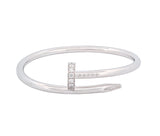 Cartier 18k White Gold Diamond Juste Un Clou Nail Bracelet Size 15