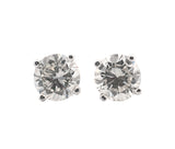 14K White Gold Round Brilliant 1.46 CTW I SI1 G SI1 GIA Diamond Studs