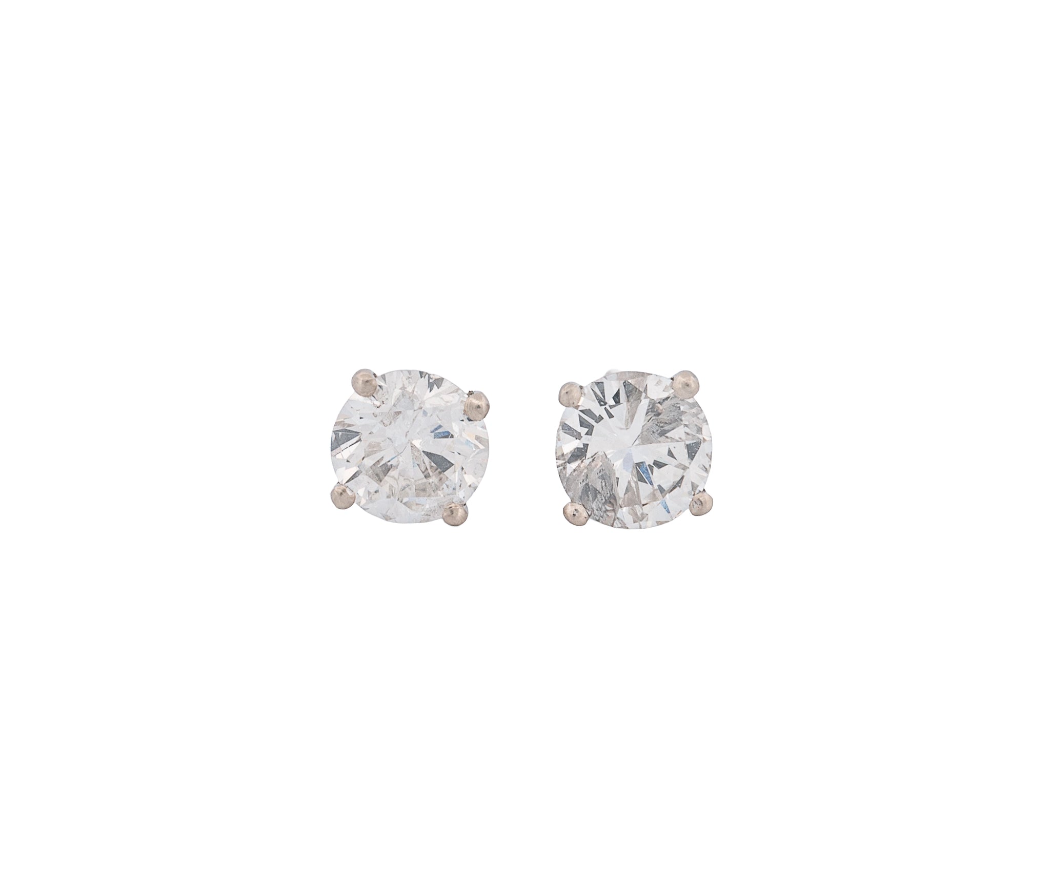 GIA Certified 14K White Gold 1.15Ct Round Diamond Stud Earrings