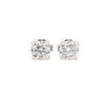 GIA Certified 14K White Gold 1.00Ct I-J SI2-I1 Round Diamond Stud Earrings