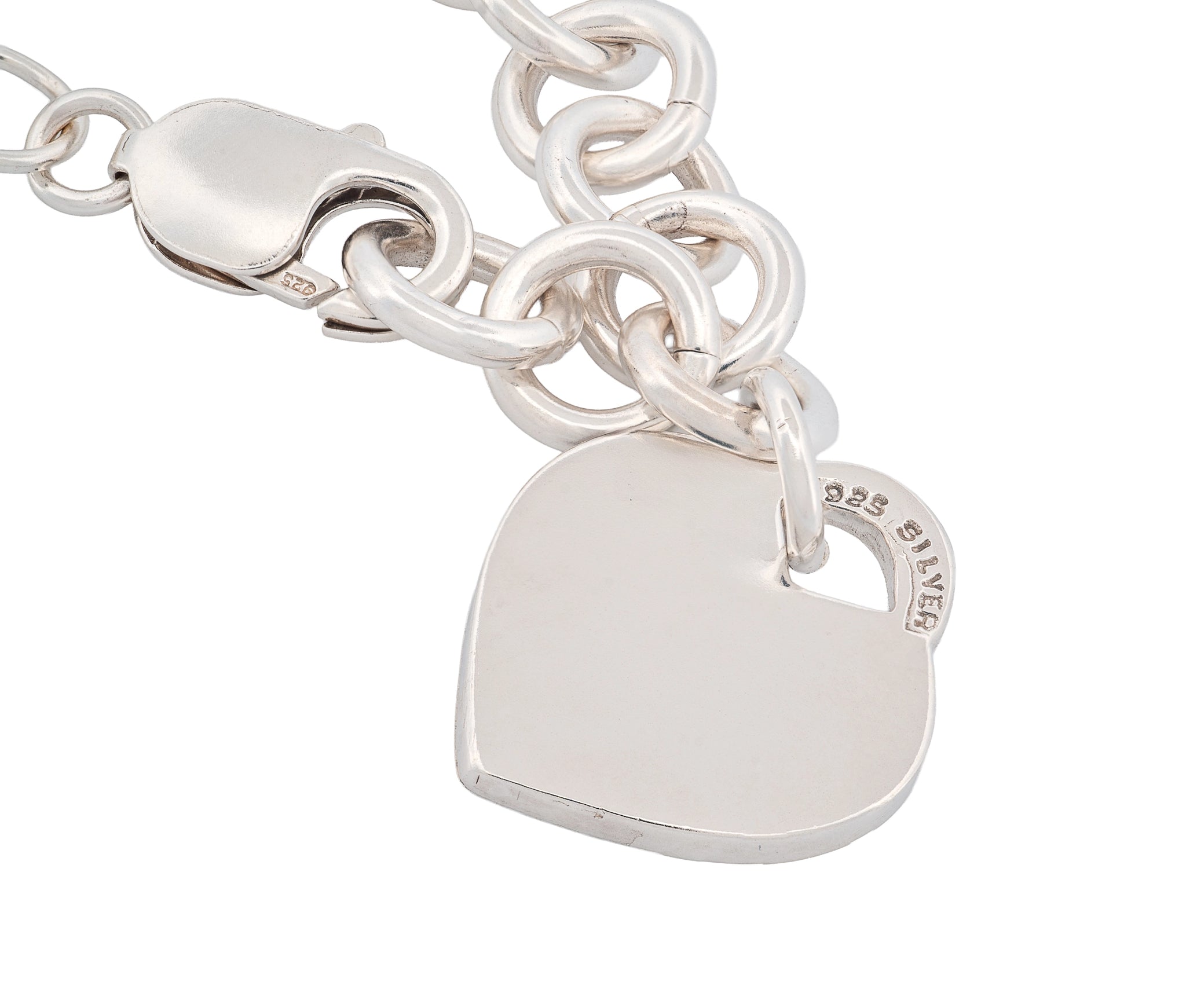 Tiffany & Co. Blank Heart Disc Link Bracelet