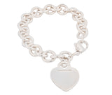 Tiffany & Co. Sterling Silver Blank Heart Disc Link Bracelet