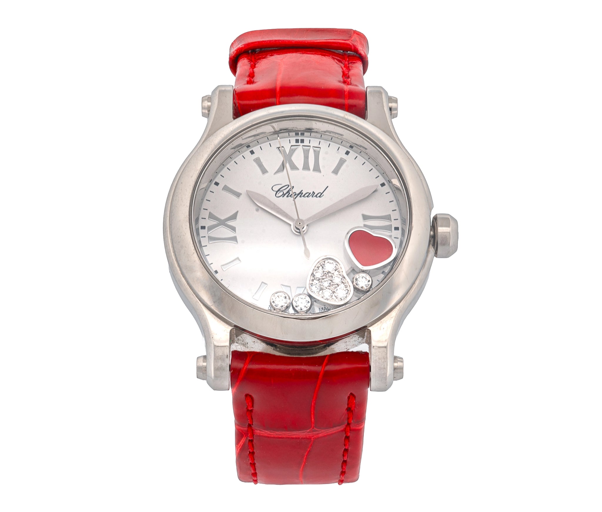 Chopard Happy Sport Stainless Steel Diamond Heart Watch