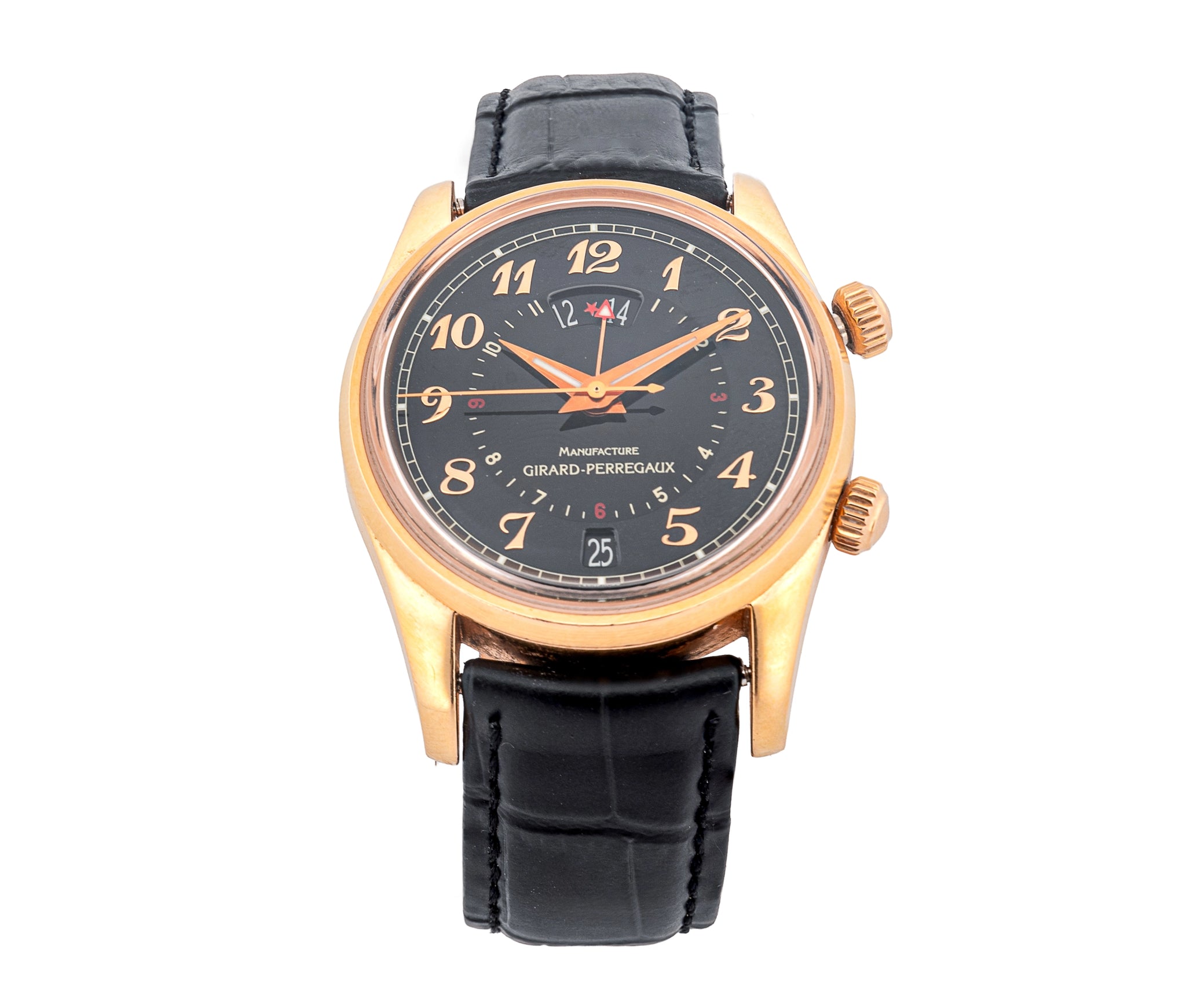 Girard-Perregaux Traveller II GMT Alarm 18K Yellow Gold 38mm Black Dial 4940