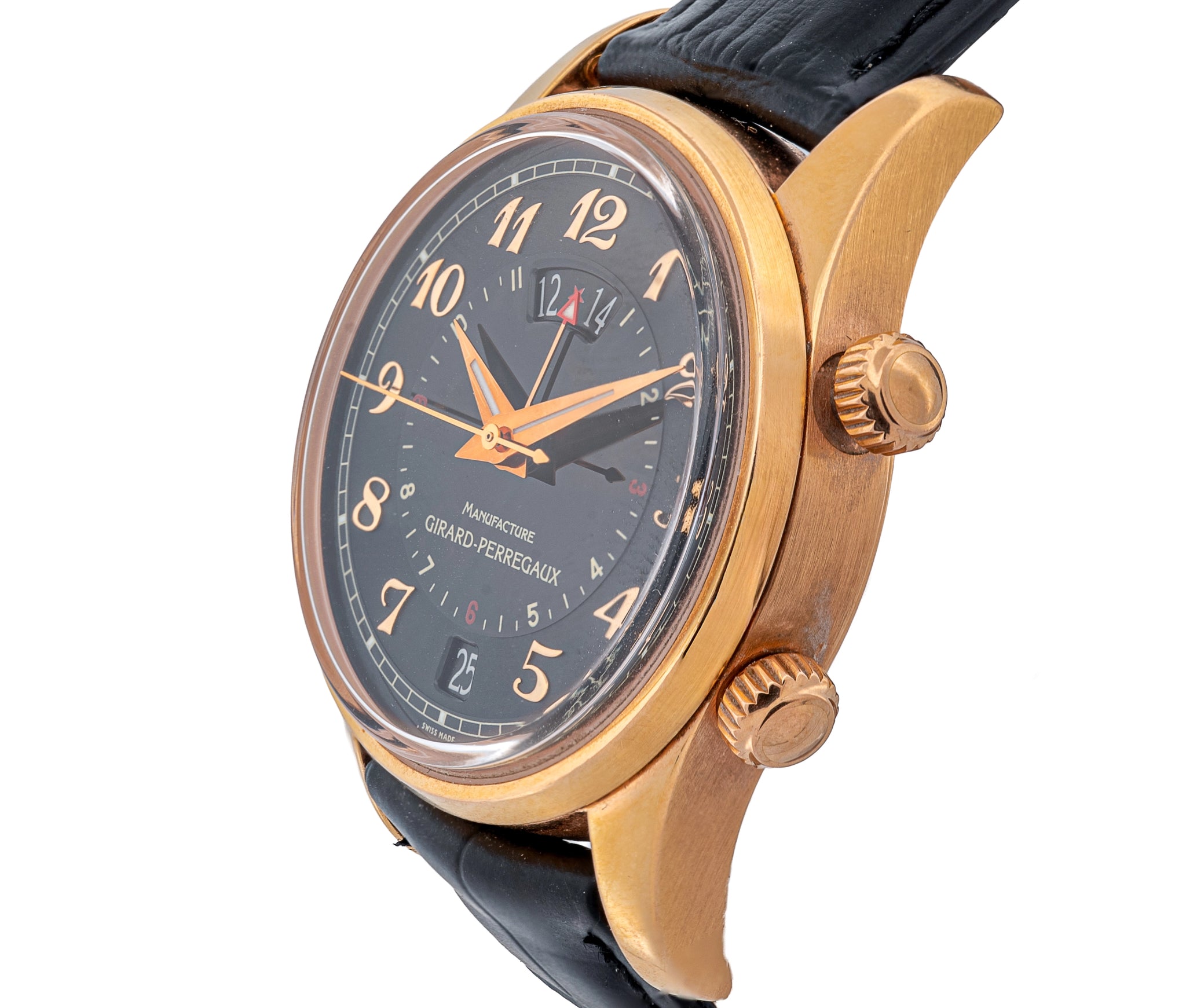 Girard-Perregaux Traveller II GMT Alarm 18K Yellow Gold 38mm Black Dial 4940
