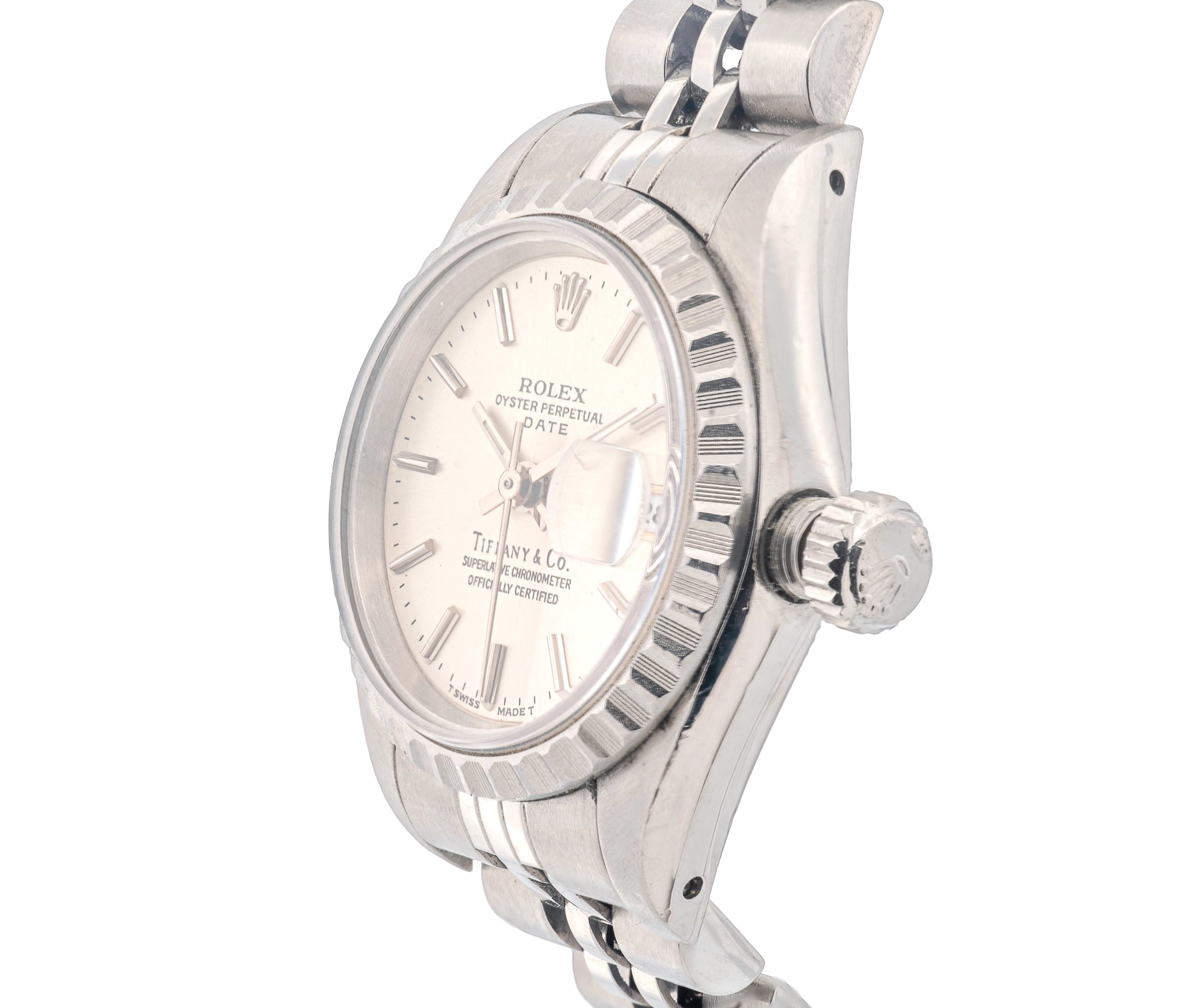 Rolex Oyster Perpetual Date Tiffany & Co. Dial Stainless Steel Watch