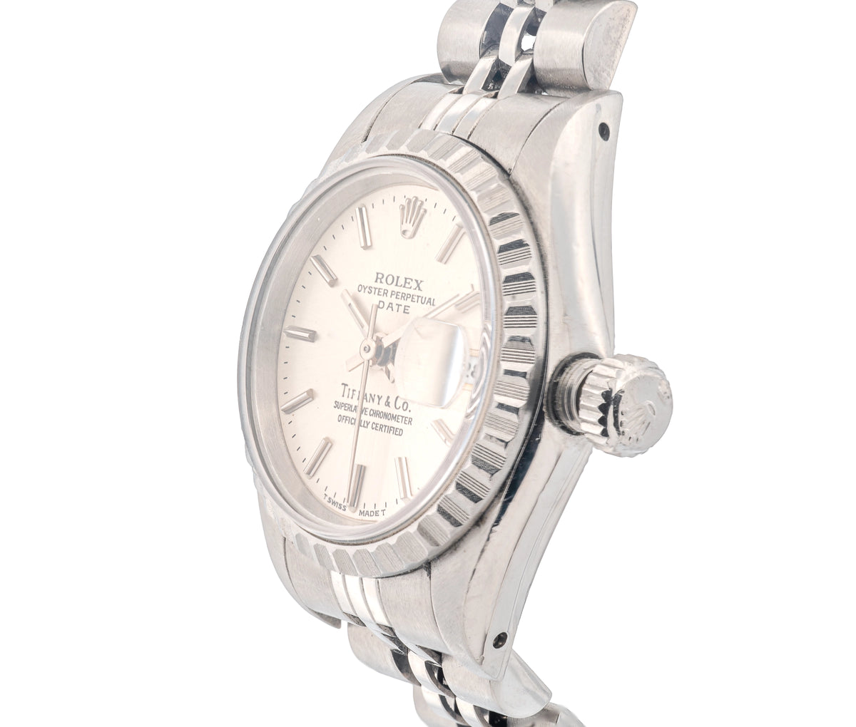 Rolex Oyster Perpetual Date Tiffany & Co. Dial Stainless Steel Watch