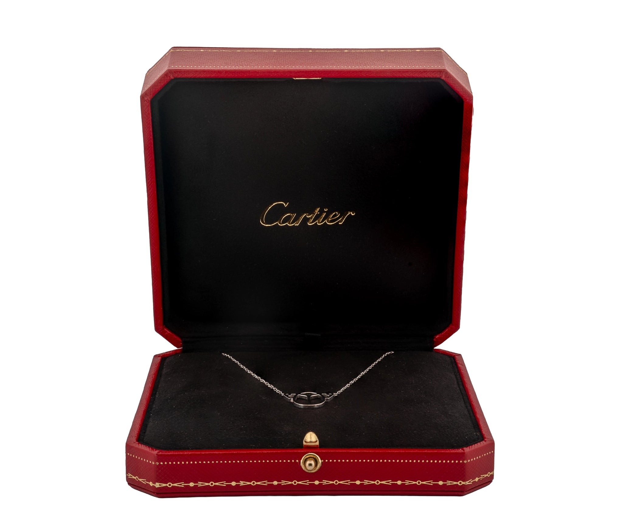 18K White Gold 0.02Ct Cartier Scarab Diamond Necklace