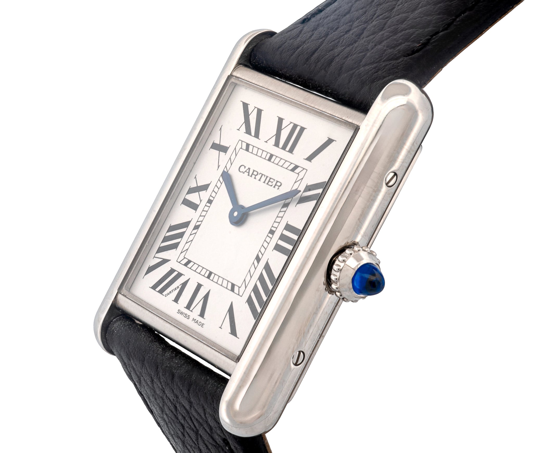 Cartier SS Tank Must SolarBeat, Quartz, Strap, Box and Papers, "As New"