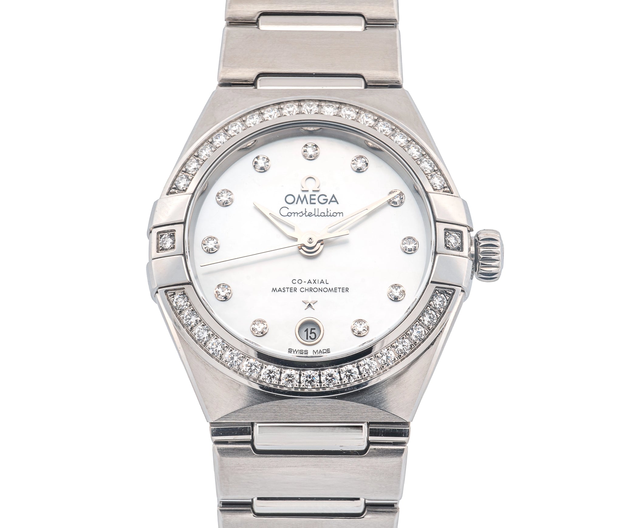 Omega Constellation Co-Axial Master Chrono Diamond Bezel Stainless Steel Watch