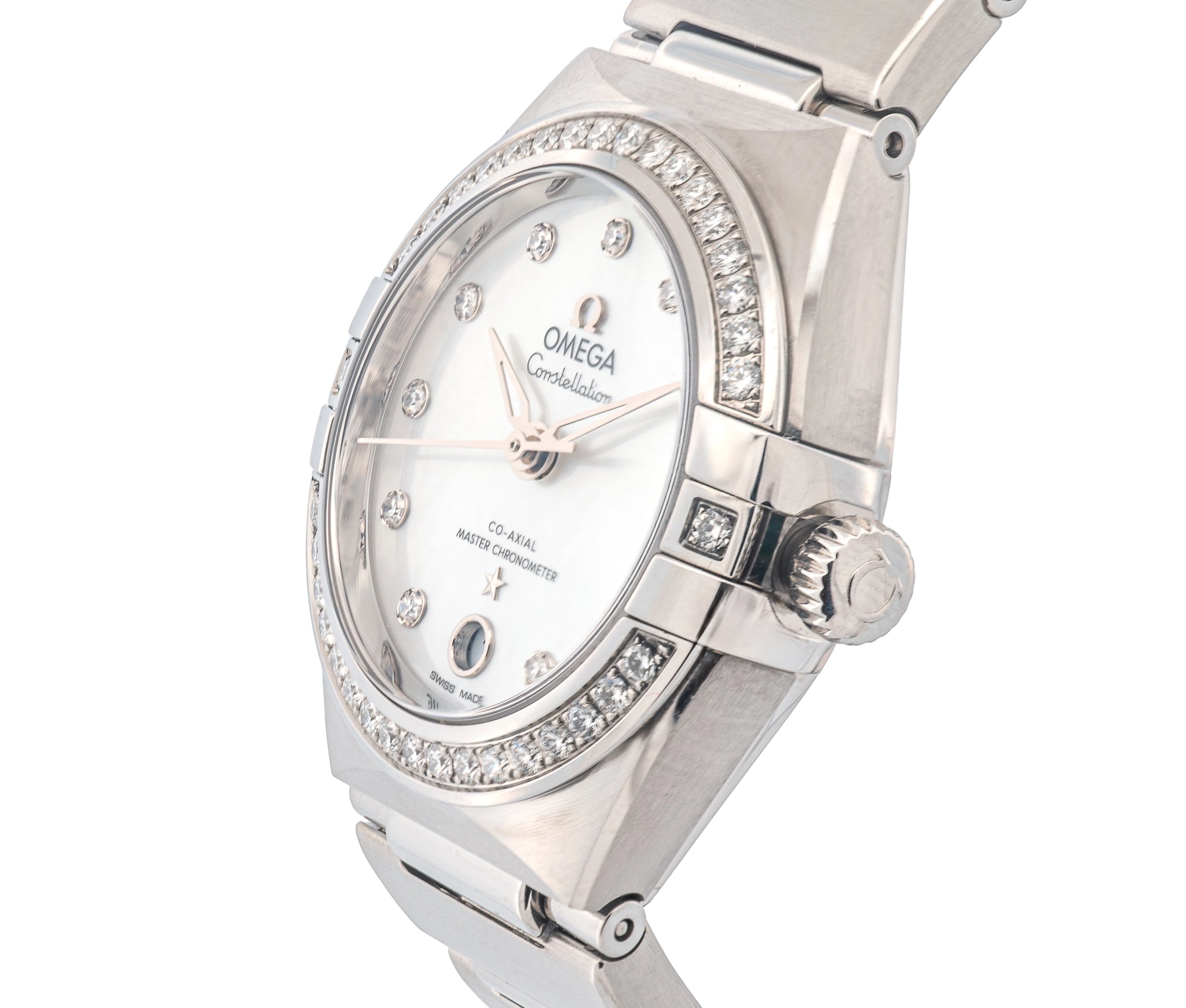 Omega Constellation Co-Axial Master Chrono Diamond Bezel Stainless Steel Watch