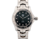Tag Heuer Link WJ1318 Women's 27mm Stainless Steel Black Diamond Dial Quartz Analog Watch with Sapphire Crystal