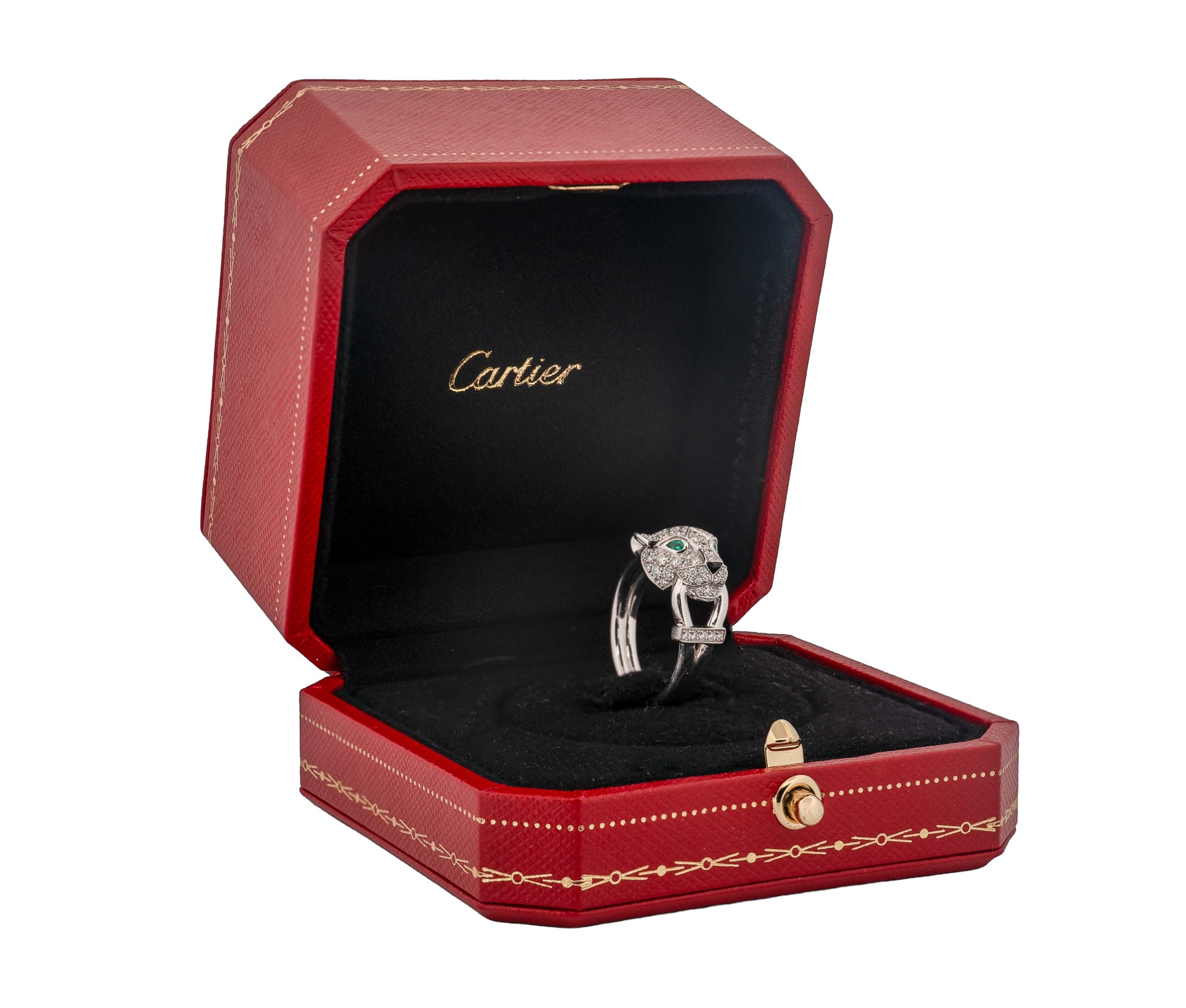 Cartier Panther Ring 18K White Gold w/Pave Diamonds