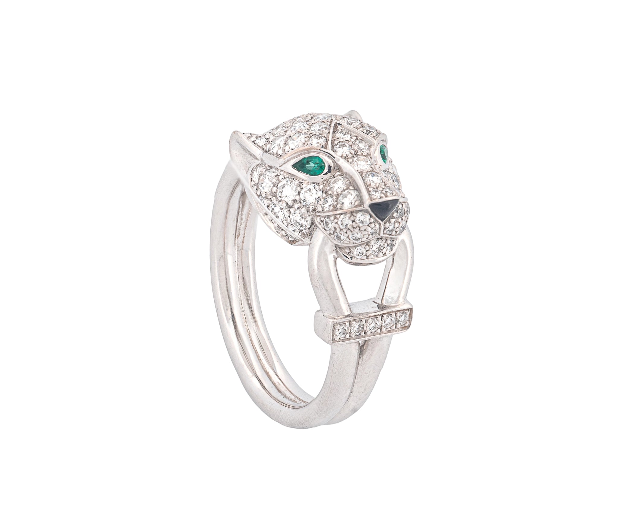 Cartier Panther Ring 18K White Gold w/Pave Diamonds