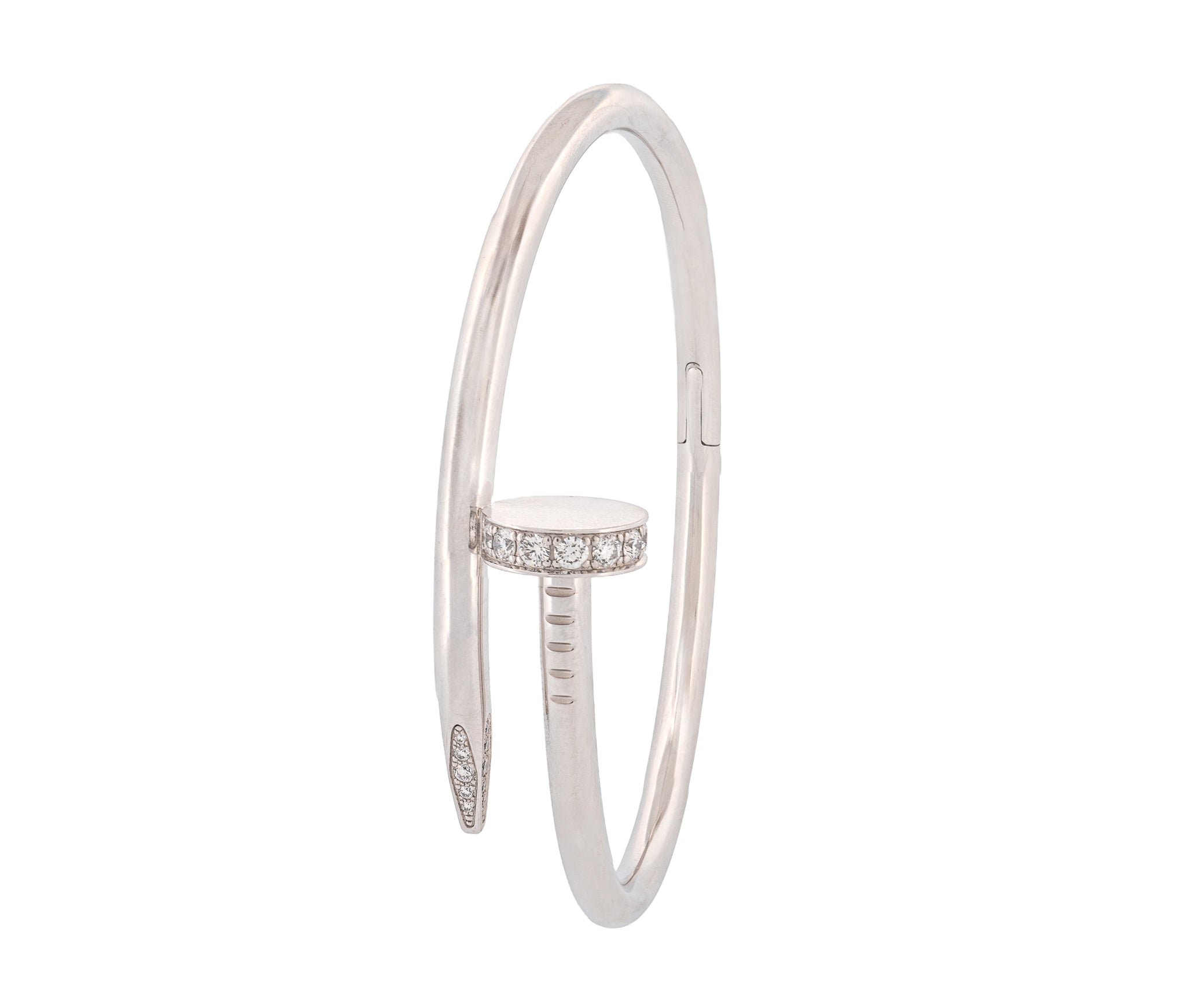 Cartier Juste un Clou Diamond White Gold Bracelet Size 16