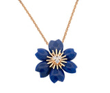 Van Cleef & Arpels Mini Rose de Noel Lazuli Blue Necklace