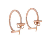 Tiffany and Co T Diamond Hoop Earrings 18K Rose Gold