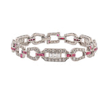 Platinum Ruby & 3.50cttw. Diamond Bracelet