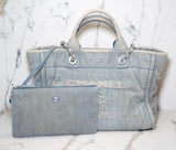 Authentic Chanel Small Deauville Tote with Pouch – Luxury Canvas Shoulder Bag