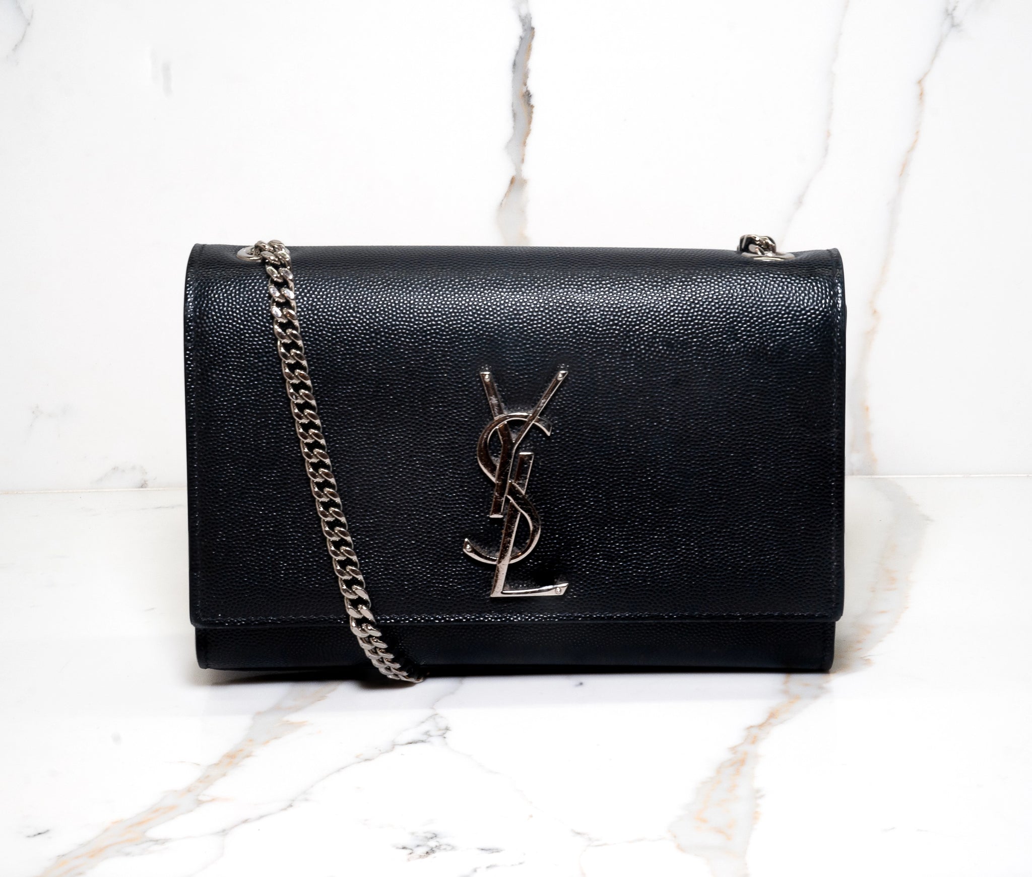 Saint Laurent Black Leather Small Kate Crossbody